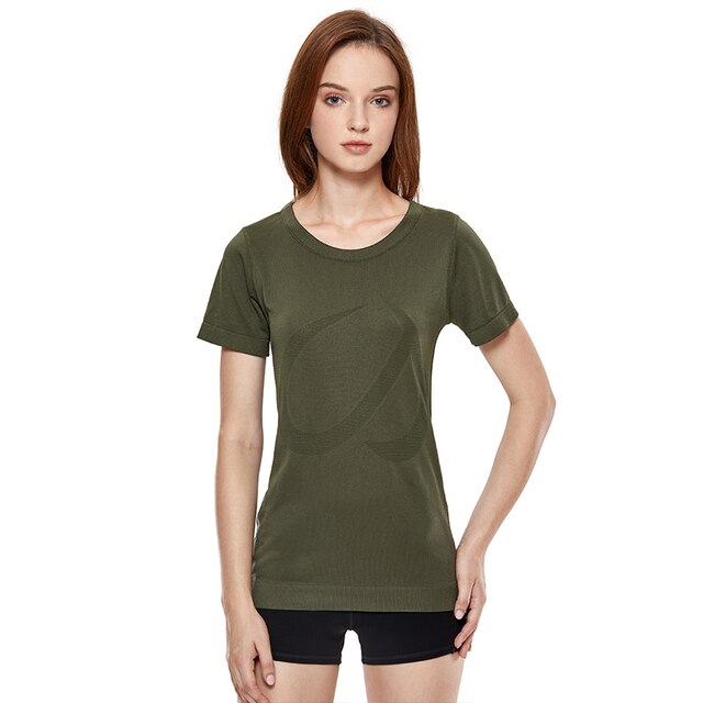 Women's Seamless Active Tops Short Sleeve Workout Running Sports Leisure T-Shirt