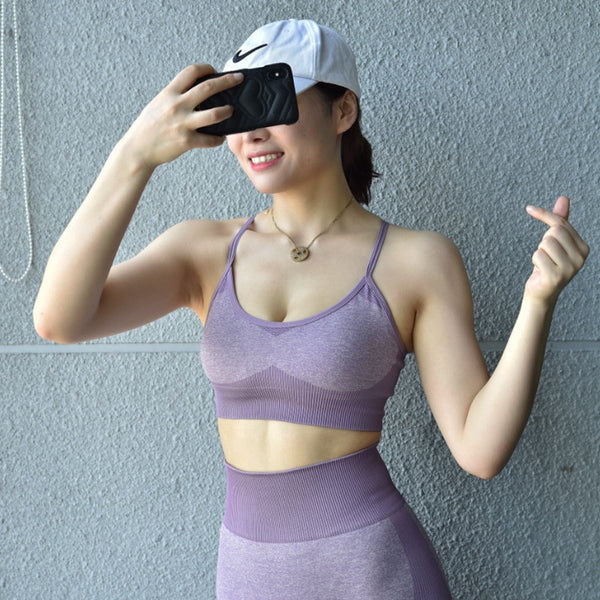 Woman seamless Patchwork Bra Padded Push Up Sports Top Women Fitness Running Cropped Top Gym | Vimost Shop.