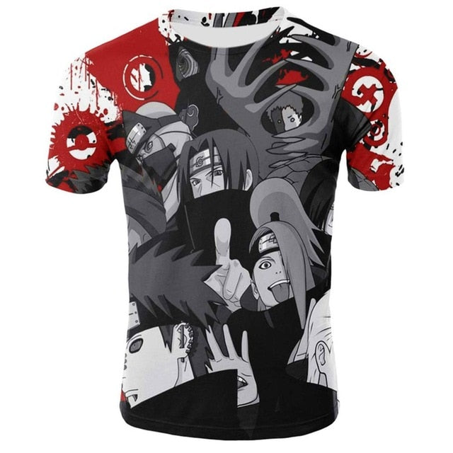Naruto 3D T Shirt Men/women Uchiha Itachi Sasuke Kakashi Gaara Japan Anime Funny Tees Top Summer Fashion Tshirt Casual T-shirt | Vimost Shop.