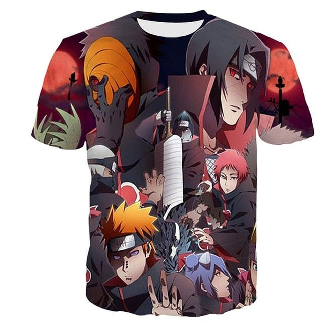Naruto 3D T Shirt Men/women Uchiha Itachi Sasuke Kakashi Gaara Japan Anime Funny Tees Top Summer Fashion Tshirt Casual T-shirt | Vimost Shop.