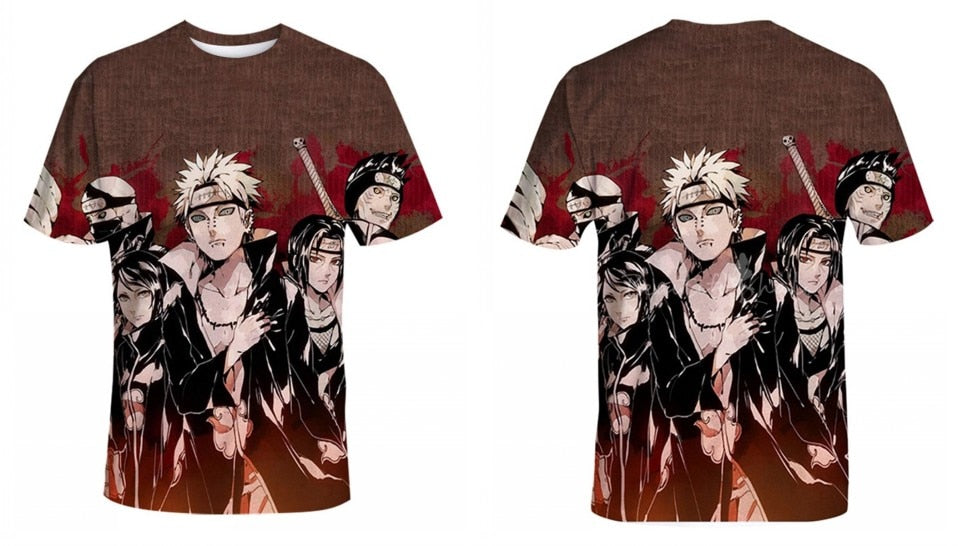 Naruto 3D T Shirt Men/women Uchiha Itachi Sasuke Kakashi Gaara Japan Anime Funny Tees Top Summer Fashion Tshirt Casual T-shirt | Vimost Shop.
