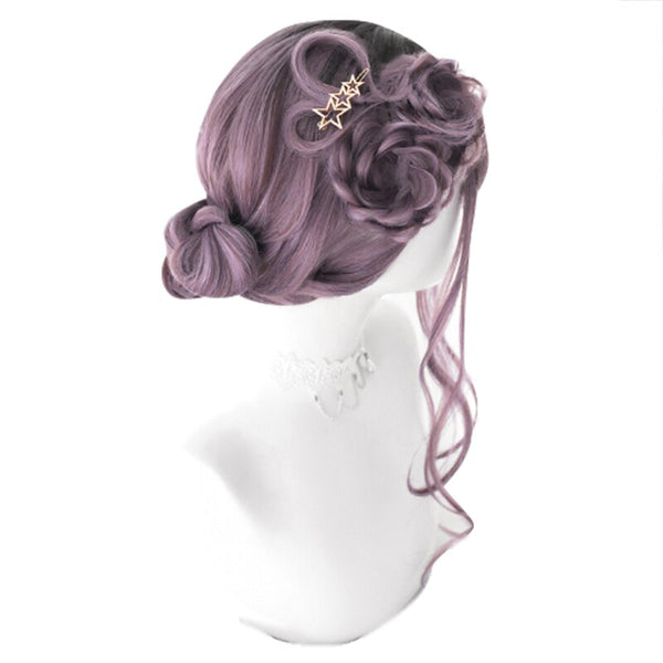 Purple Mixed Black Lolita Wigs Long Loose Wave Cosplay Wig Halloween Harajuku Wig Heat Resistant Synthetic Hair | Vimost Shop.