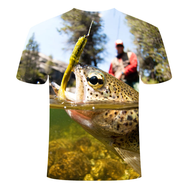 3D Print Funny Fishing Shirts Rod O-neck | Vimost Shop.