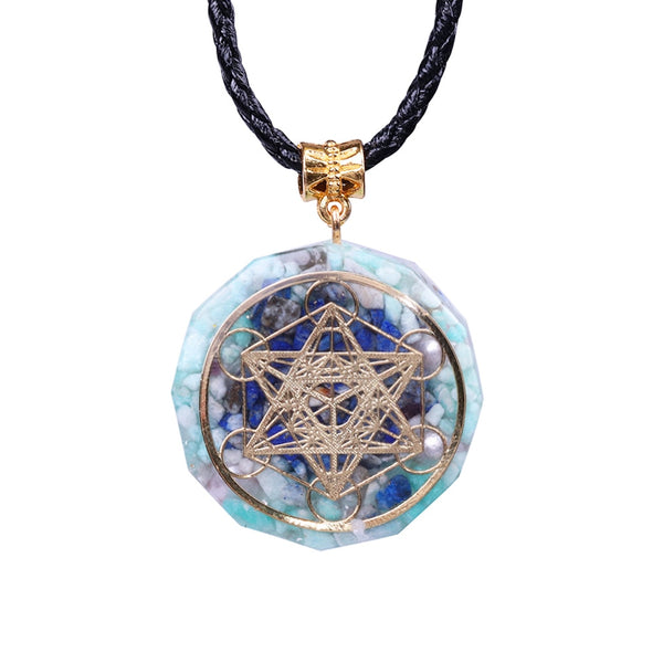 Orgonite Energy Crystal Pendant Resin Jewelry Handcraft Pendant Gathering Wealth Brings Good Luck Woman Necklace | Vimost Shop.