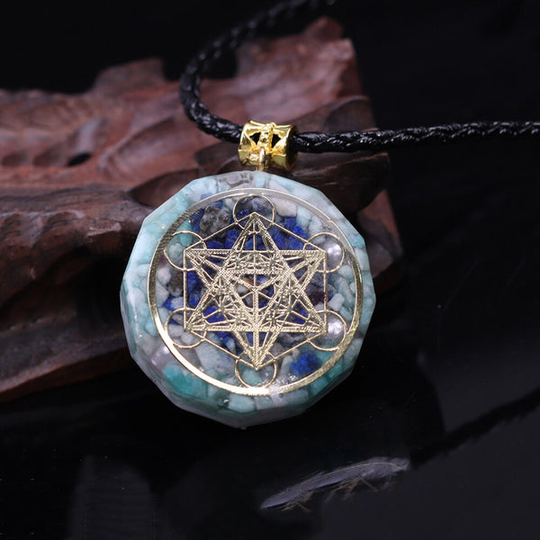 Orgonite Energy Crystal Pendant Resin Jewelry Handcraft Pendant Gathering Wealth Brings Good Luck Woman Necklace | Vimost Shop.