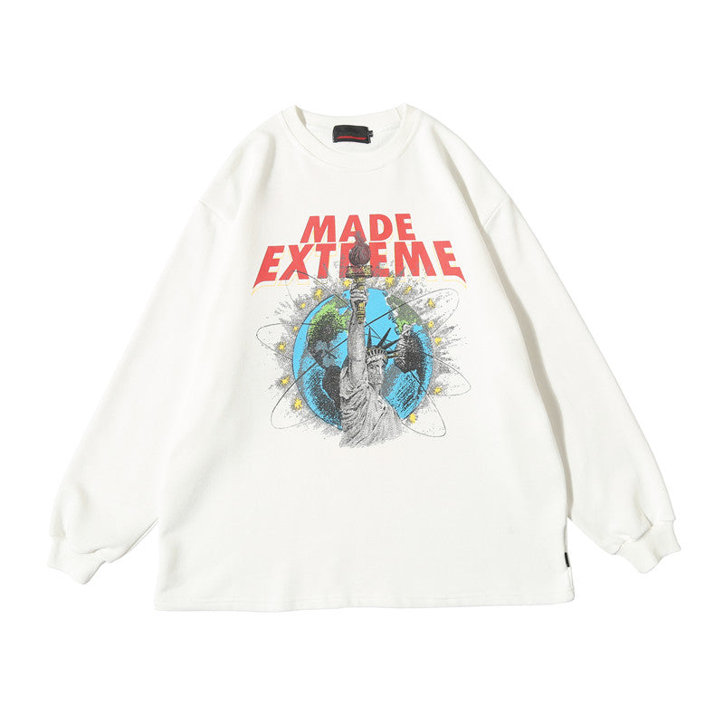 Hip Hop Statue of Liberty Print Fleece Sweatshirts Hoodies Streetwear Men Hispter Casual Pullover Fashion Urban Tops | Vimost Shop.