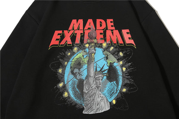 Hip Hop Statue of Liberty Print Fleece Sweatshirts Hoodies Streetwear Men Hispter Casual Pullover Fashion Urban Tops | Vimost Shop.