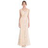 Women's V Neck Lace Evening Dress Pleated Ribbon Mermaid Party Gown Apricot | Vimost Shop.