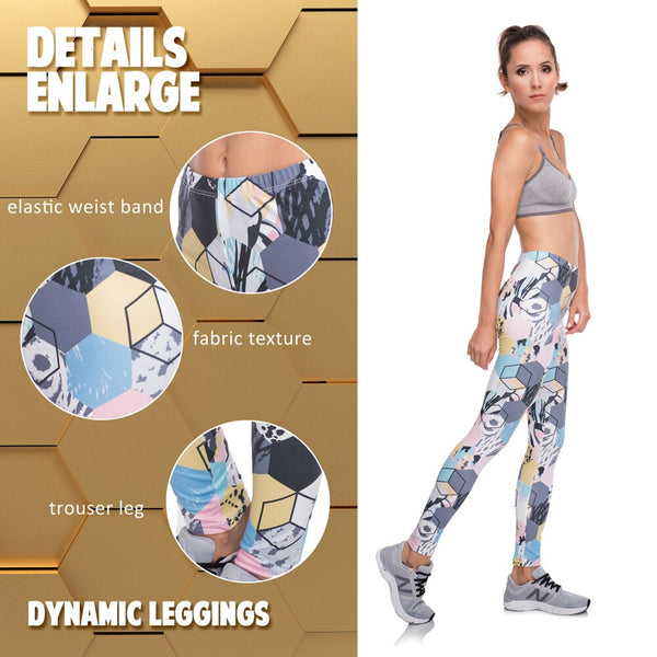 Hot Sale leggins mujer colorful honeycomb Printing legging fitness feminina leggins Woman Pants workout leggings | Vimost Shop.
