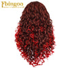 Ombre Purple Red Pink Blonde Brown Orange Wig Long Kinky Curly Synthetic Lace Front Wig Women High Temperature Fiber | Vimost Shop.