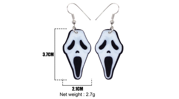 Acrylic Halloween Howling Ghost Earrings Dangle Drop Big Long Fashion Jewelry For Women Girl Ladies Teens Kid Accessories | Vimost Shop.