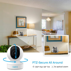 5MP PTZ home security camera wifi 2.4G/5G 3x Optical Zoom Pan/Tilt 2-way audio indoor SD card slot remote access E1 Zoom | Vimost Shop.