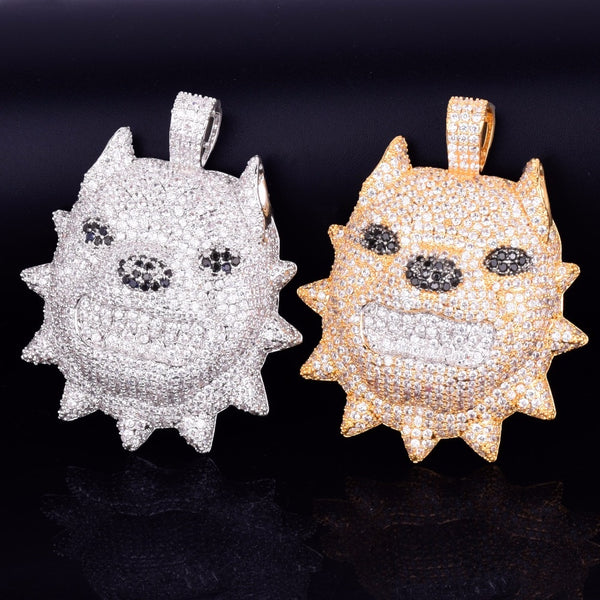 Animal dog head Necklace & Pendant with Tennis Chain Gold Color Bling Cubic Zircon Men's Hip hop Rock Steet Jewelry | Vimost Shop.