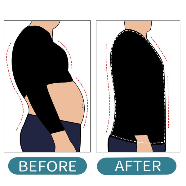 Men Body Shaper Slimming Shapewear Waist Trainer Belly Shapers Reductive Strip Compression Shirt Abdomen Slim Corset Sleeve Top | Vimost Shop.