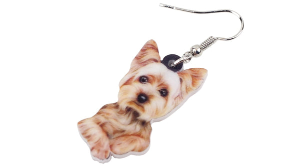 Acrylic Cute Yorkshire Terrier Dog Big Long Dangle Drop Earrings  Fashion Animal Jewelry For Girls Women Ladies Wholesale | Vimost Shop.