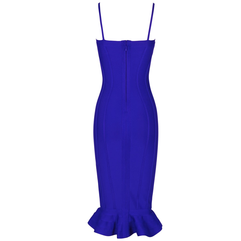 Women Lemon Yellow Fluted Bustier Mermaid Bandage Dress  Sexy Club Party Dresss | Vimost Shop.