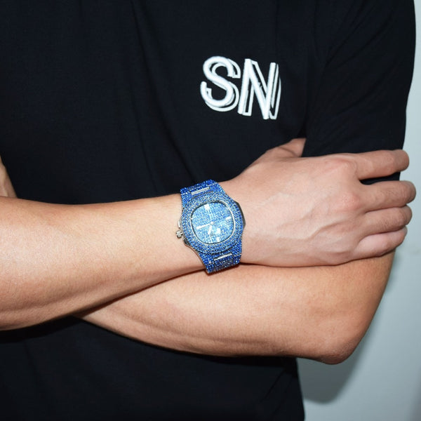 Hip hop Men's watch Big Dial Military Quartz Clock Luxury Rhinestone Business Waterproof wrist watches Relogio Masculino 24cm | Vimost Shop.