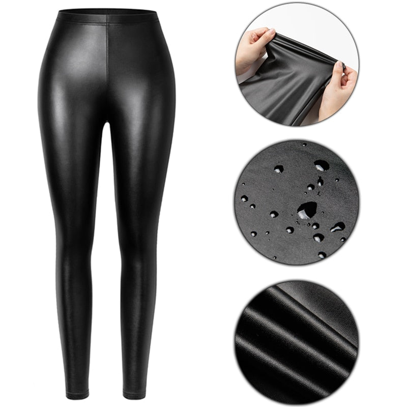 PU Faux Leather Legging Sexy Thin Black Women Leggings New Fashion Stretchy Fitness Casual Pants Warm Waterproof Skinny Push Up | Vimost Shop.
