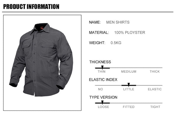 Shirts Men Summer Quick Drying Military Tactical Shirts Long Sleeve Breathable Combat Work Shirt Man Clothing | Vimost Shop.