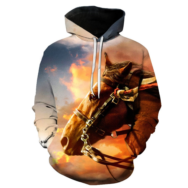 Horse Win Instant Success 3D Print Hoodies Interesting implication Animal Design Men Women Streetwear Pullover Casual Sweatshirt | Vimost Shop.