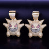 Funny ghost Cartoon Pendant Gold Color Charm With Baguette Zircon Men's Hip hop Rock Necklace Jewelry | Vimost Shop.