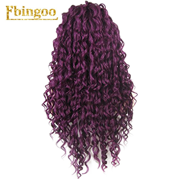 Ombre Purple Red Pink Blonde Brown Orange Wig Long Kinky Curly Synthetic Lace Front Wig Women High Temperature Fiber | Vimost Shop.