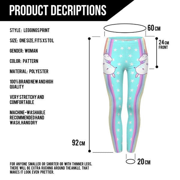 Fashion Design Women Legins Unicorn Stars Printing Cozy Legging Woman High Waist Casual Leggings | Vimost Shop.