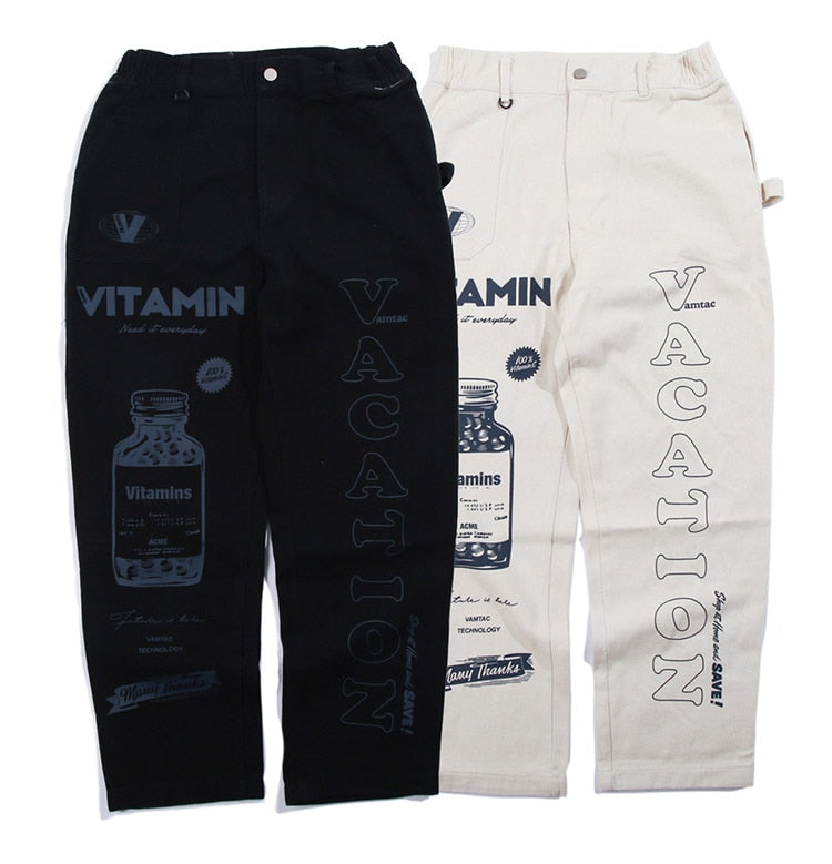 Men High Street Elastic Waist Fashion Baggy Hip Hop Style Men Streetwear | Vimost Shop.