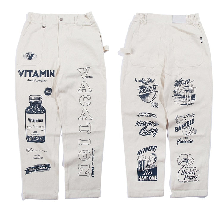 Men High Street Elastic Waist Fashion Baggy Hip Hop Style Men Streetwear | Vimost Shop.