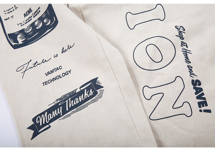 Men High Street Elastic Waist Fashion Baggy Hip Hop Style Men Streetwear | Vimost Shop.