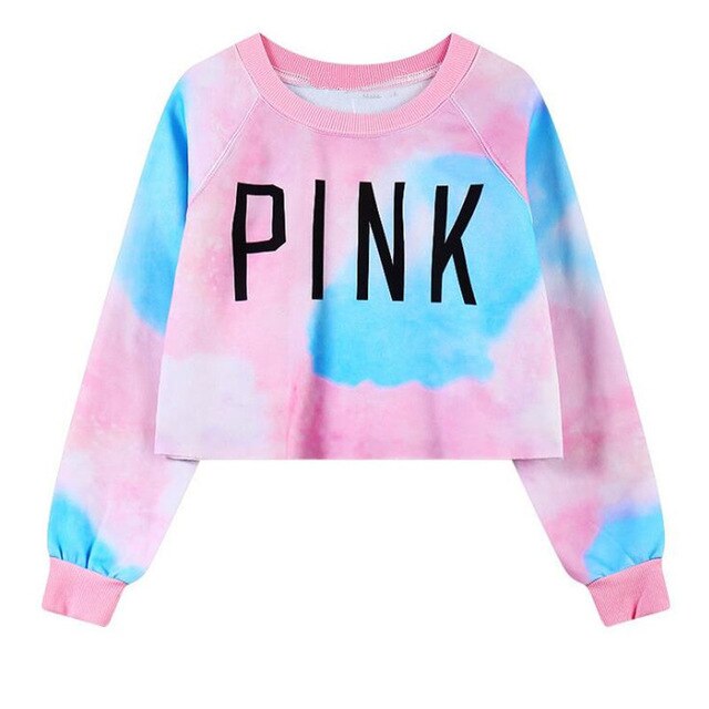 Women PINK Letters Printed Harajuku Long Sleeve Sweatshirt | Vimost Shop.
