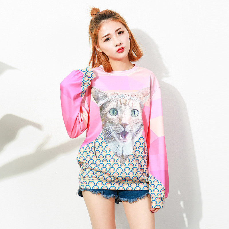 Autumn Winter Harajuku Cat Style Sweatshirt | Vimost Shop.