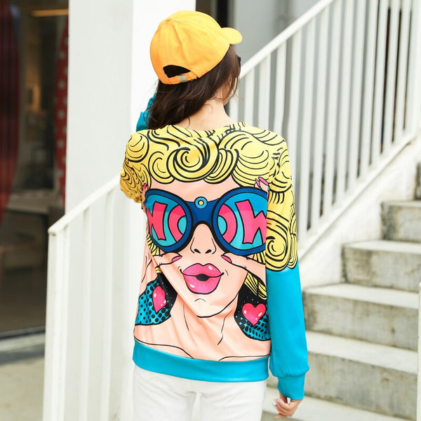 Women Fashion Loose Long Sleeve Lady Print Sweatshirt | Vimost Shop.