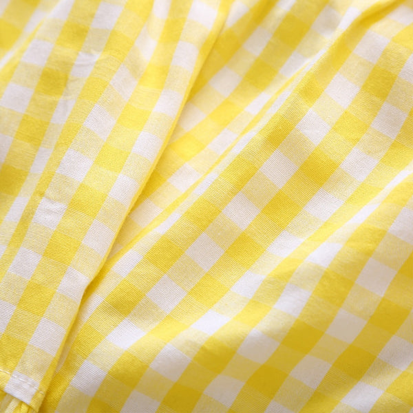 Baby Girl Suit Yellow Plaid Top And Skirt Cute Sweet Party Casual Outdoor Toddler Kids Clothes | Vimost Shop.