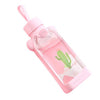 350ml Square Cartoon Flamingo/Cactus/Sakura Glass Drinking Water Bottle Cup Good heat resistance with cloth protection cover. | Vimost Shop.