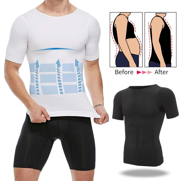 Mens Body Shaper Slimming Shirt Compression Vest Elastic Slim Underwear Shapewear | Vimost Shop.