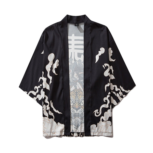 Harajuku Tiger Kimono Japanese Traditional Clothes Men Women Loose Anime Robe Streetwear Cardigan Yukata Male Haori Obi | Vimost Shop.