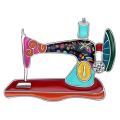 Enamel Alloy Rhinestone Sewing Machine Brooches Pin Jewelry For Women Teens Scarf Decorations Gift Novelty Bijoux | Vimost Shop.