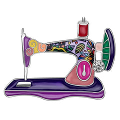 Enamel Alloy Rhinestone Sewing Machine Brooches Pin Jewelry For Women Teens Scarf Decorations Gift Novelty Bijoux | Vimost Shop.