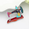 Enamel Alloy Rhinestone Sewing Machine Brooches Pin Jewelry For Women Teens Scarf Decorations Gift Novelty Bijoux | Vimost Shop.