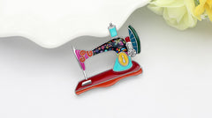 Enamel Alloy Rhinestone Sewing Machine Brooches Pin Jewelry For Women Teens Scarf Decorations Gift Novelty Bijoux | Vimost Shop.