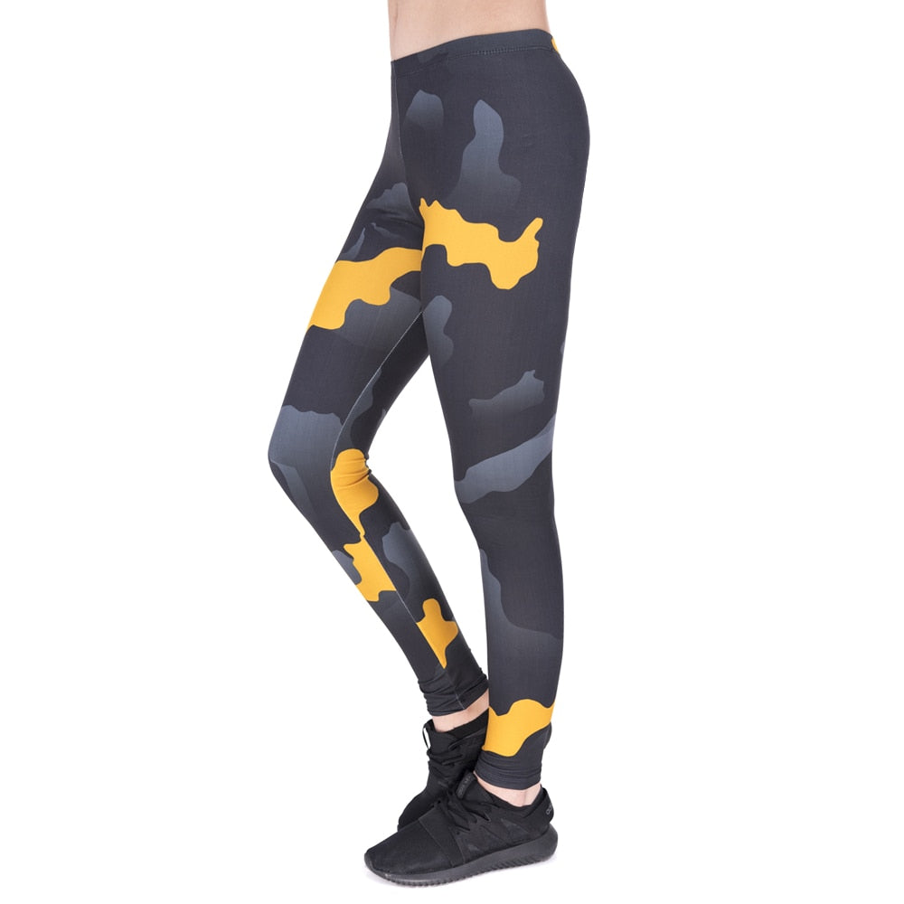 New leggins mujer Orange Gray Camo Printing legging fitness feminina leggins Woman | Vimost Shop.