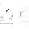 Fashion eyeglasses Alloy Frame for Women Star Drop Lensless Chain Pendant Decoration Half Frame Luxury Diamond Glasses | Vimost Shop.