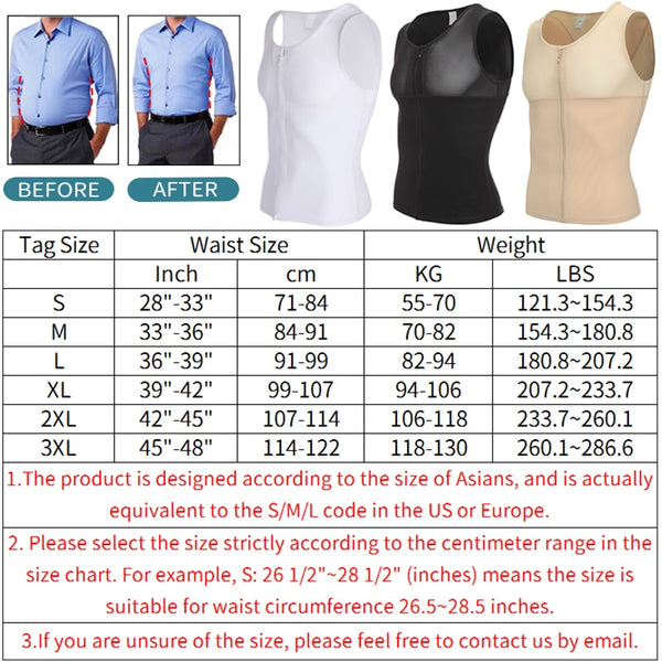 Mens Slimming Body Shaper Gynecomastia Compression Shirts Tummy Control Shapewear Chest Abs Slim Vest Waist Trainer Male Corset | Vimost Shop.