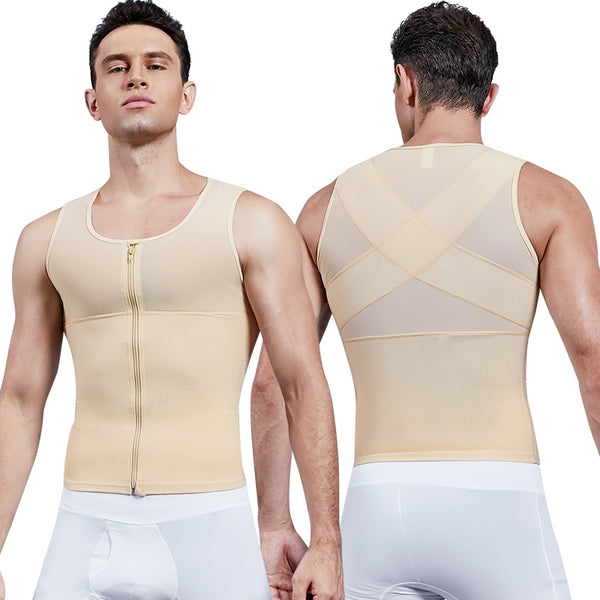 Mens Slimming Body Shaper Gynecomastia Compression Shirts Tummy Control Shapewear Chest Abs Slim Vest Waist Trainer Male Corset | Vimost Shop.