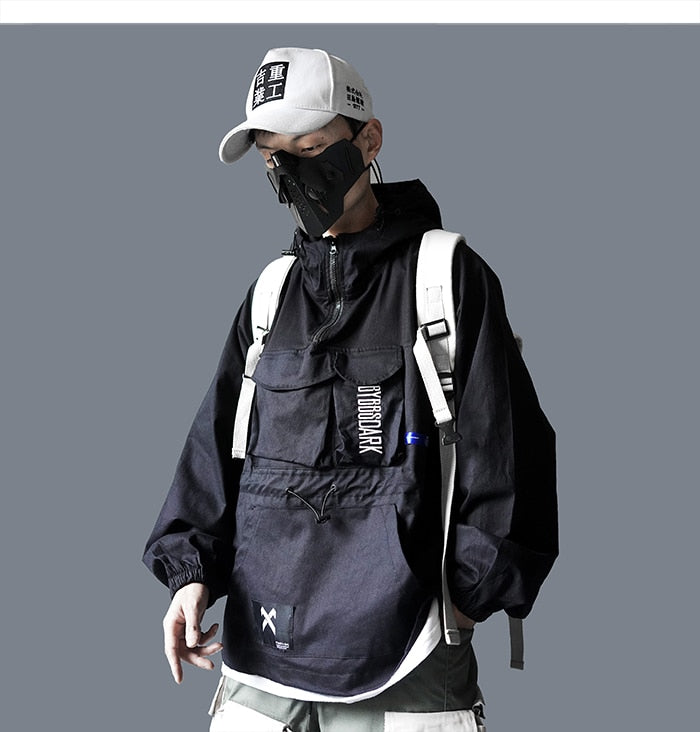 Hip Hop Men Cargo Jackes Letter Printed Autumn Casual Pullover Streetwear Harajuku Multi Pockets Male Coats | Vimost Shop.