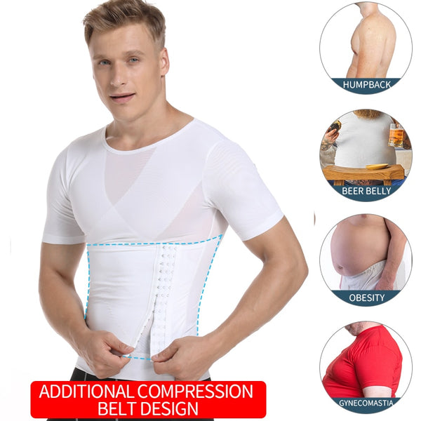 Mens Body Shaper Compression Shirts Abdomen Shapewear Tummy Slimming Sheath Gynecomastia Shapers Corset Waist Trainer Fajas Tops | Vimost Shop.