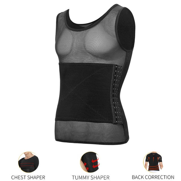 Mens Body Shaper Compression Shirts Abdomen Shapewear Tummy Slimming Sheath Gynecomastia Shapers Corset Waist Trainer Fajas Tops | Vimost Shop.