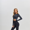 Women&#39;s Sportswear Seamless Yoga Sets Women Gym Clothing Fitness Long Sleeve Crop Top+High Waist Workout Leggings Sports Suits