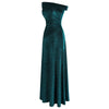 Off Shoulder Pleated Evening Dresses Long Party Gown Peacock green | Vimost Shop.